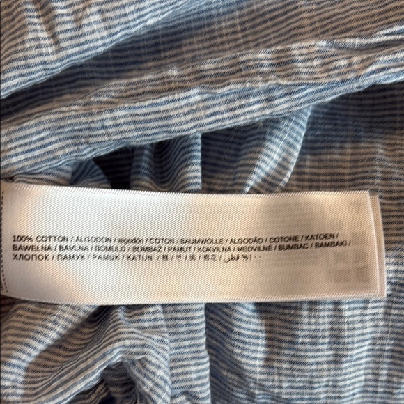 Mango Size medium blue and white striped off shoulder Blouse - Picture 6 of 7